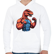 PRINTFASHION Kigyúrt raptor - Férfi kapucnis pulóver - Fehér
