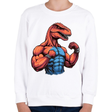 PRINTFASHION Kigyúrt raptor - Gyerek pulóver - Fehér gyerek pulóver, kardigán