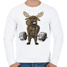 PRINTFASHION Kigyúrt szarvas - Férfi pulóver - Fehér