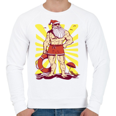 PRINTFASHION Kigyúrt Télapó - Férfi pulóver - Fehér