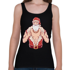 PRINTFASHION Kigyúrt télapó - Női atléta - Fekete női trikó