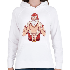 PRINTFASHION Kigyúrt télapó - Női kapucnis pulóver - Fehér női pulóver, kardigán