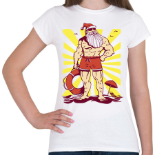 PRINTFASHION Kigyúrt Télapó - Női póló - Fehér női póló