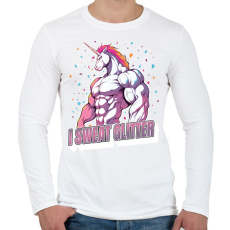 PRINTFASHION Kigyúrt unikornis - Férfi hosszú ujjú póló - Fehér