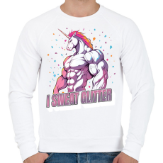 PRINTFASHION Kigyúrt unikornis - Férfi pulóver - Fehér