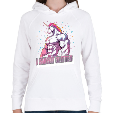 PRINTFASHION Kigyúrt unikornis - Női kapucnis pulóver - Fehér