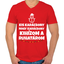 PRINTFASHION KIHÍZOM A RUHATÁROM - Férfi V-nyakú póló - Piros férfi póló