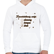 PRINTFASHION Kiismerhetetlenség szintje - Férfi kapucnis pulóver - Fehér