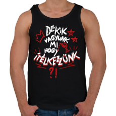 PRINTFASHION Kik vagyunk mi, hogy ítélkezzünk - Férfi atléta - Fekete