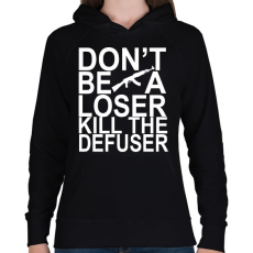PRINTFASHION Kill The Defuser! - Női kapucnis pulóver - Fekete