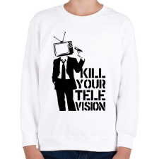PRINTFASHION Kill your TV - Gyerek pulóver - Fehér gyerek pulóver, kardigán