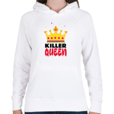 PRINTFASHION KILLER QUEEN2 - Női kapucnis pulóver - Fehér női pulóver, kardigán