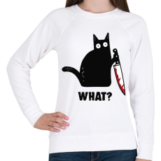 PRINTFASHION KillerCat - Női pulóver - Fehér