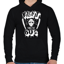 PRINTFASHION Killin' it since the 80's - Férfi kapucnis pulóver - Fekete férfi pulóver, kardigán