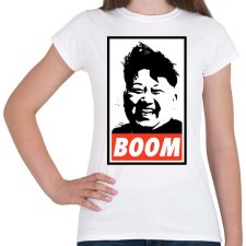 PRINTFASHION Kim Jong Un BOOM - Női póló - Fehér női póló
