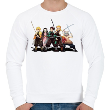 PRINTFASHION Kimetsu No Yaiba X Ice - Demon Slayer Character - Férfi pulóver - Fehér férfi pulóver, kardigán