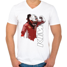 PRINTFASHION KIMI - Férfi V-nyakú póló - Fehér