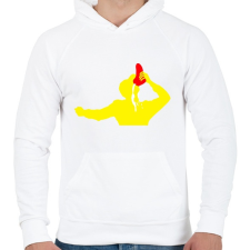 PRINTFASHION Kimi R. - Férfi kapucnis pulóver - Fehér férfi pulóver, kardigán