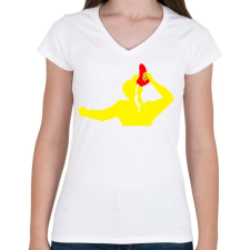 PRINTFASHION Kimi R. - Női V-nyakú póló - Fehér női póló