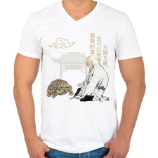 PRINTFASHION Kínai közmondás - Férfi V-nyakú póló - Fehér férfi póló