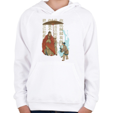 PRINTFASHION Kínai kultúra - Gyerek kapucnis pulóver - Fehér