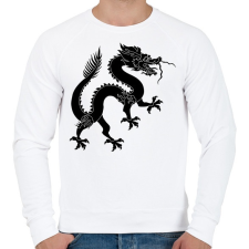 PRINTFASHION Kínai Sárkány - Férfi pulóver - Fehér férfi pulóver, kardigán