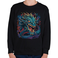 PRINTFASHION Kínai sárkány - Gyerek pulóver - Fekete gyerek pulóver, kardigán