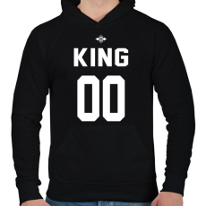 PRINTFASHION KING 00 - Férfi kapucnis pulóver - Fekete