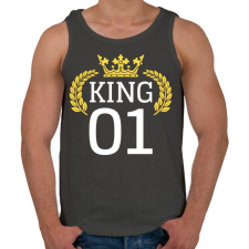 PRINTFASHION KING 01 - Férfi atléta - Sötétszürke atléta, trikó