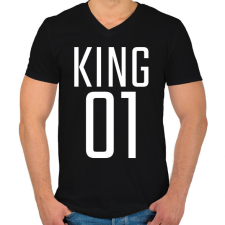 PRINTFASHION KING 01 - Férfi V-nyakú póló - Fekete férfi póló