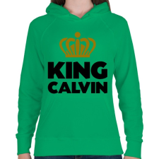 PRINTFASHION King calvin - Női kapucnis pulóver - Zöld női pulóver, kardigán