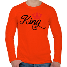 PRINTFASHION King - Férfi hosszú ujjú póló - Narancs