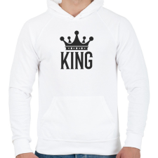 PRINTFASHION KING - Férfi kapucnis pulóver - Fehér férfi pulóver, kardigán