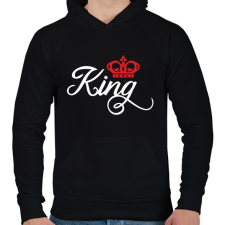 PRINTFASHION King - Férfi kapucnis pulóver - Fekete férfi pulóver, kardigán