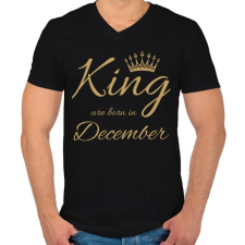 PRINTFASHION king - Férfi V-nyakú póló - Fekete férfi póló