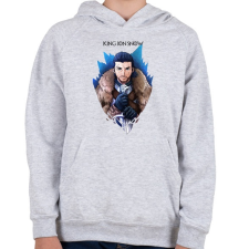 PRINTFASHION King Jon Snow - Gyerek kapucnis pulóver - Sport szürke gyerek pulóver, kardigán