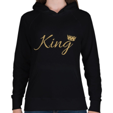 PRINTFASHION King - Női kapucnis pulóver - Fekete női pulóver, kardigán