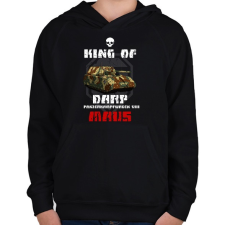 PRINTFASHION king of darp - Gyerek kapucnis pulóver - Fekete gyerek pulóver, kardigán