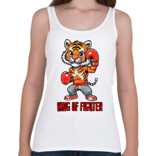 PRINTFASHION King of Fighter - Női atléta - Fehér női trikó