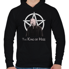 PRINTFASHION king of hell - Férfi kapucnis pulóver - Fekete férfi pulóver, kardigán