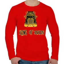 PRINTFASHION king of roads - Férfi hosszú ujjú póló - Piros férfi póló