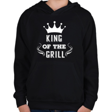 PRINTFASHION king of the grill fehér - Gyerek kapucnis pulóver - Fekete