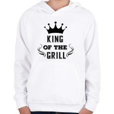 PRINTFASHION king of the grill fekete - Gyerek kapucnis pulóver - Fehér