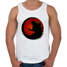 PRINTFASHION King of the Monsters - Godzilla - Piros - Férfi atléta - Fehér