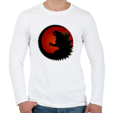 PRINTFASHION King of the Monsters - Godzilla - Piros - Férfi hosszú ujjú póló - Fehér
