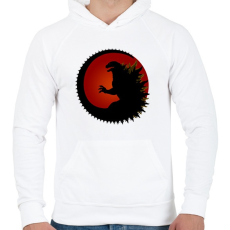 PRINTFASHION King of the Monsters - Godzilla - Piros - Férfi kapucnis pulóver - Fehér