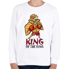 PRINTFASHION King of the ring - boxoló nyúl - Gyerek pulóver - Fehér