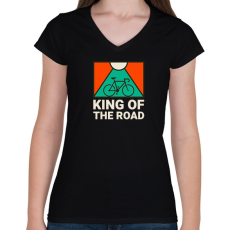 PRINTFASHION KING OF THE ROAD - Női V-nyakú póló - Fekete