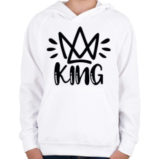 PRINTFASHION King páros 1 - Gyerek kapucnis pulóver - Fehér