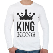 PRINTFASHION KINGKONG - Férfi hosszú ujjú póló - Fehér férfi póló